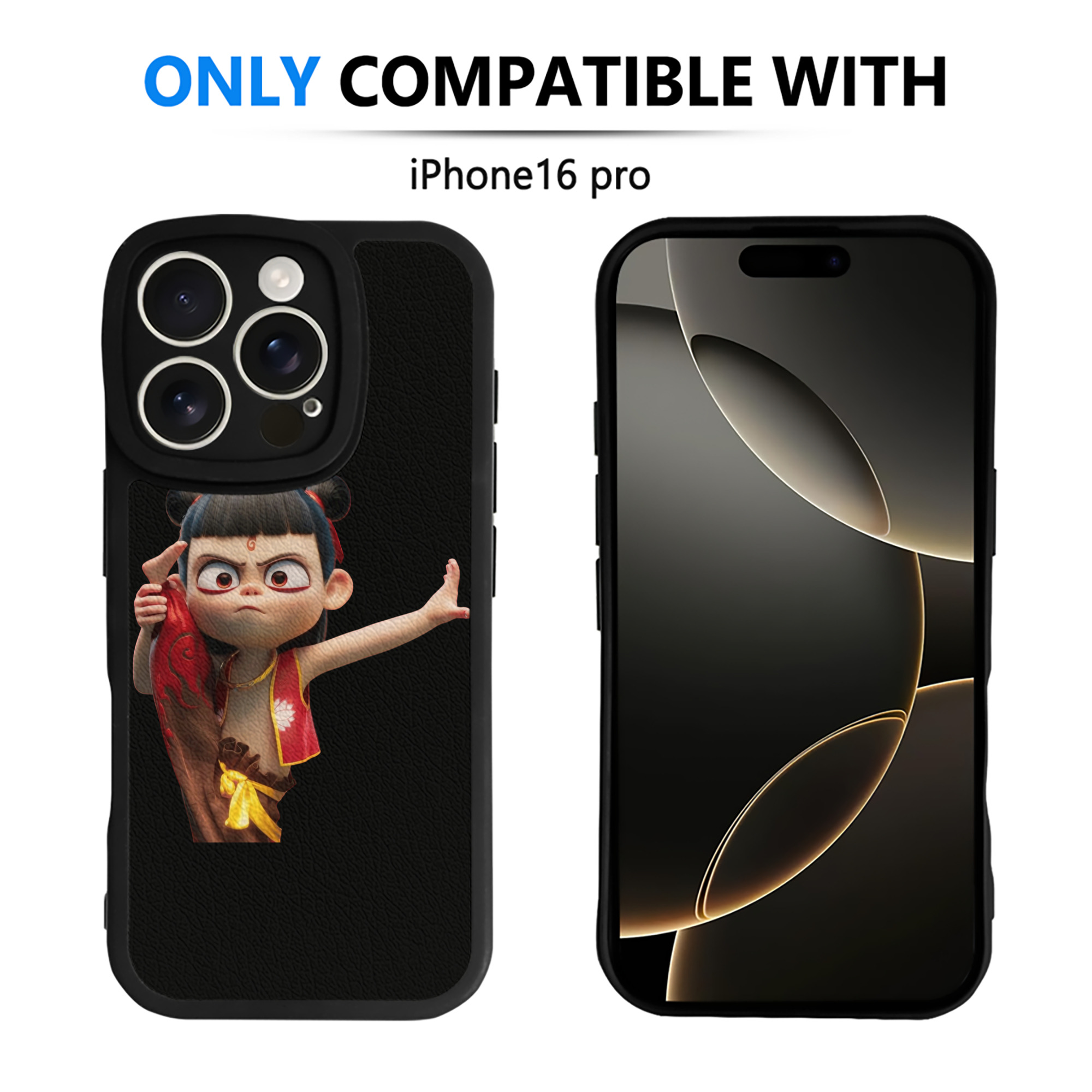 （画像用） Ne Zha 2 ナタ 魔童の大暴れ 【iPhone 16シリーズ対応】シリコンスマホケース（レザー調） 材質：シリコン